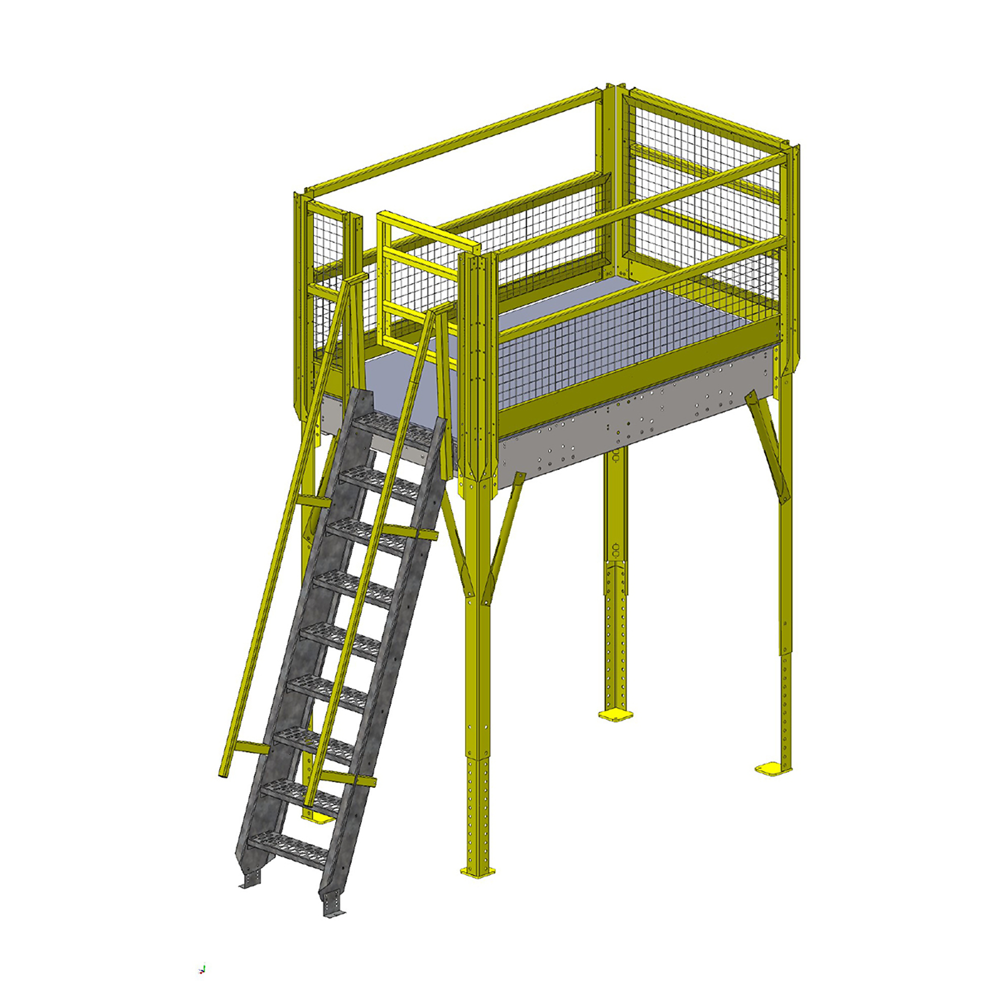Equipto, Maint Access Platform, Dual Sided Access , 96in.x54in.x96in., Capacity 350 lb, Model# MAPL1-96-96